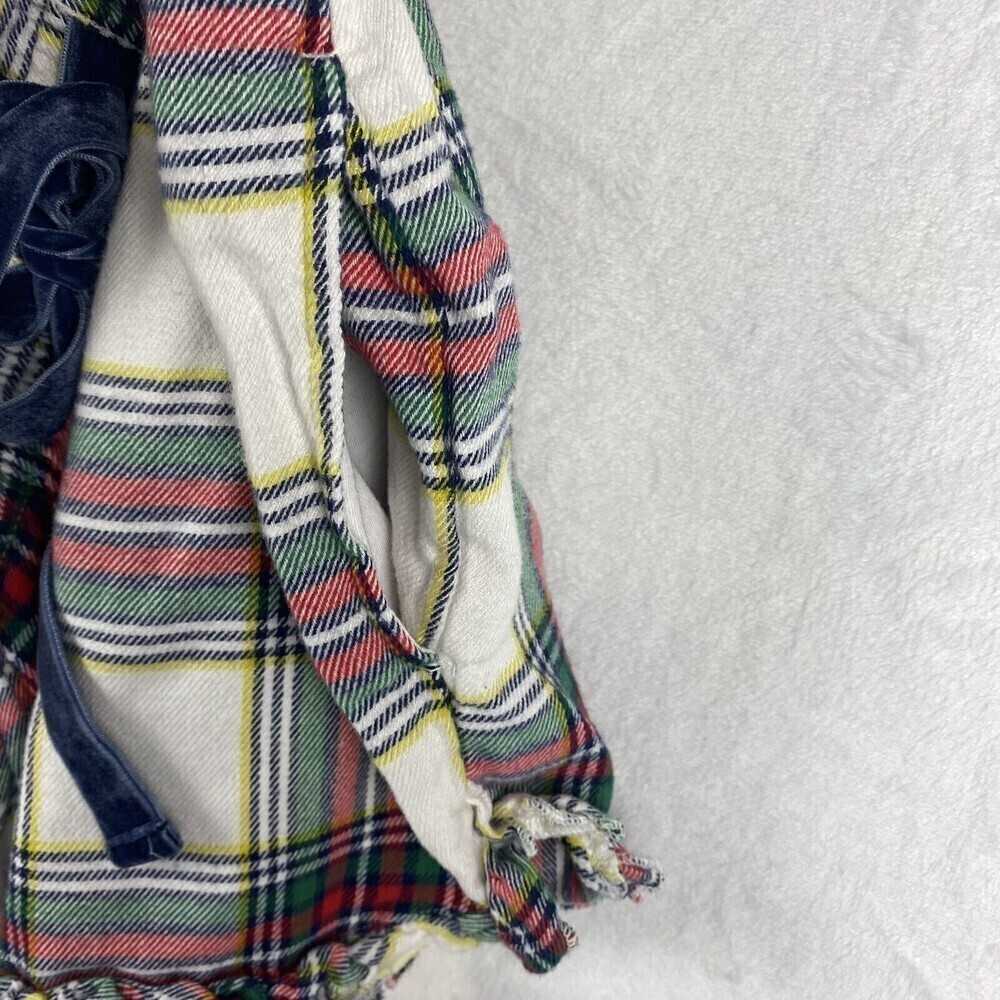 Aerie Romper Womens Medium Multicolor Green Red Flannel Plaid Ruffle Strap - Picture 5 of 11